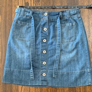 Baccini Blue Button-Front Denim Mini Skirt